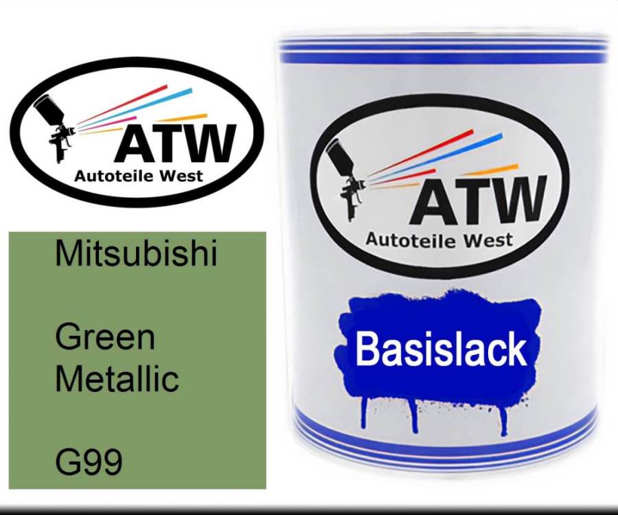 Mitsubishi, Green Metallic, G99: 1L Lackdose, von ATW Autoteile West.